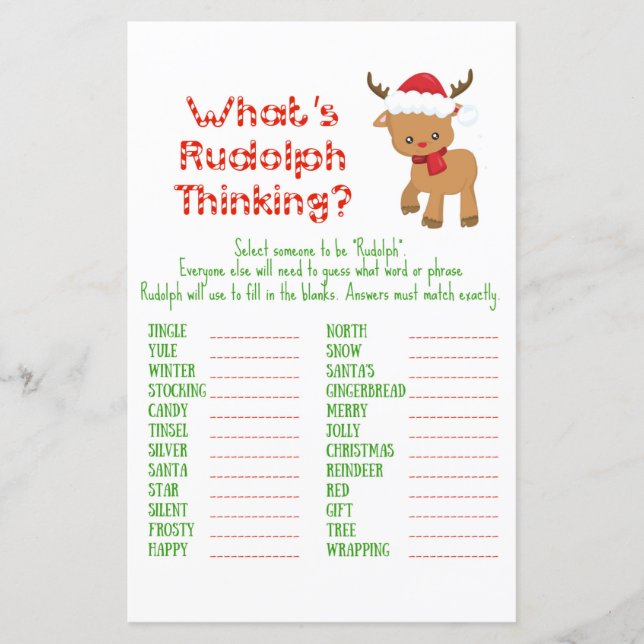 Family Christmas Party Game PRINTED (Front)