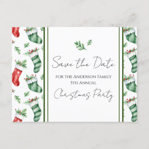 Family Christmas Party Save the Date Postcard