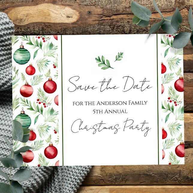 Family Christmas Party Save the Date Postcard (Creator Uploaded)