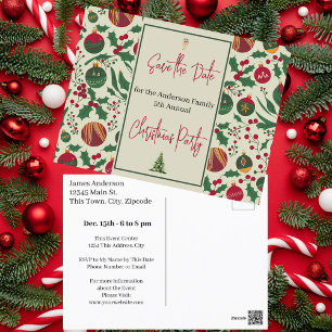 Family Christmas Party Save the Date  Postcard