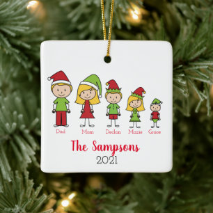 Family Christmas Personalised Name Ceramic Ornamen Ceramic Ornament