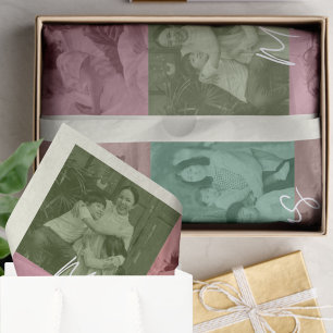 Family Christmas Photo Collage gift wrap Tissue Paper
