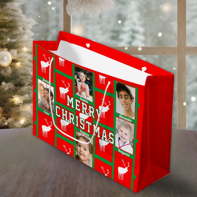 Family Christmas Photo Large Gift Bag (Creator Uploaded)