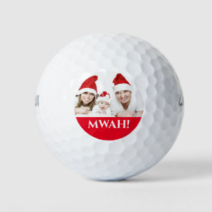 Family christmas photo mwah holiday greeting golf balls