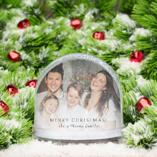 Family Christmas Photo Scandinavian Snowglobe