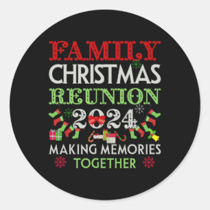 Family Christmas Reunion 2024 Matching Xmas Pajama Classic Round Sticker