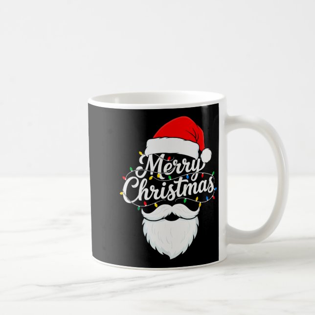 Family Christmas Santa Beard Xmas Matching Pajamas Coffee Mug (Right)