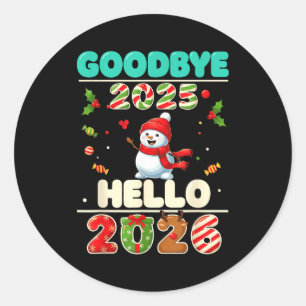 Family Christmas Shirts Matching 2025, Funny Nye H Classic Round Sticker