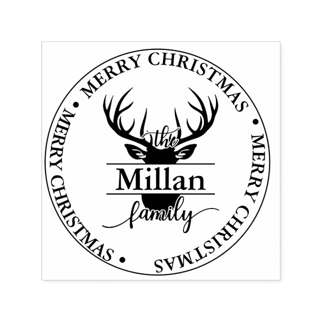 Family Christmas Split Monogram theme Self-inking Stamp (Design)