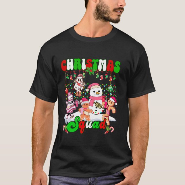 Family Christmas Squad Funny Boujee Gingerbread Xm T-Shirt (Front)