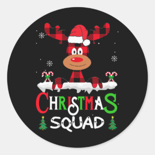 Family Christmas Squad Reindeer 2022 Team Xmas Paj Classic Round Sticker