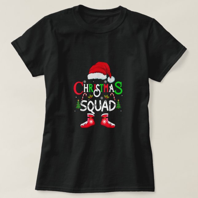 family christmas squad santa 2022 team Xmas tree P T-Shirt (Design Front)