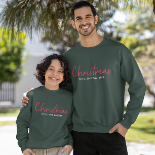 Family Christmas Stylish Trendy Forest Green Sweatshirt