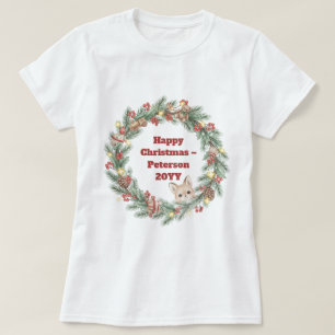 Family Christmas T-Shirt - Christmas wreath