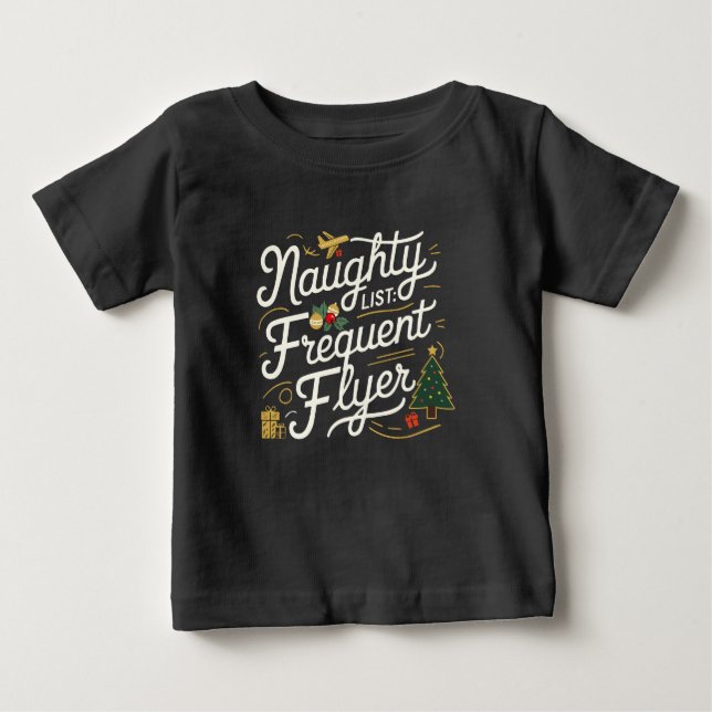 Family Christmas Tees  Naughty List Frequent Flyer (Front)