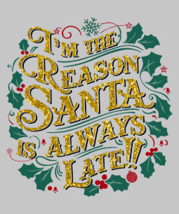 Family Christmas Tees Reason Santa Always Late