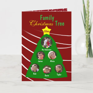 Family Christmas Tree Custom Photo Greeting Card