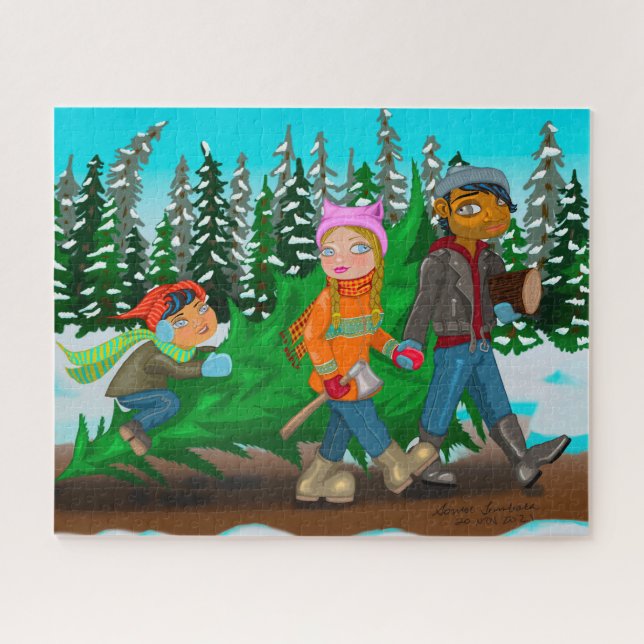 Family Christmas Tree Jigsaw Puzzle (Horizontal)