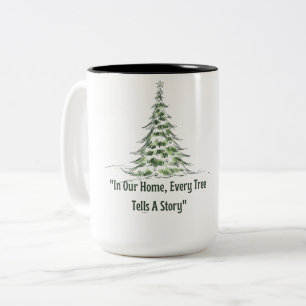 Family Christmas Tree Story Gift - t-shirt Two-Tone Coffee Mug