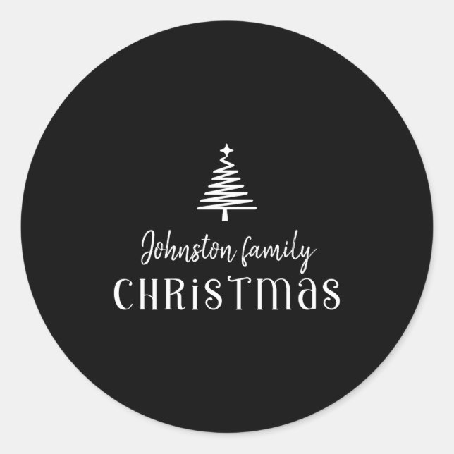 Family Christmas Tree Uni Kids T Shirt  Classic Round Sticker (Front)