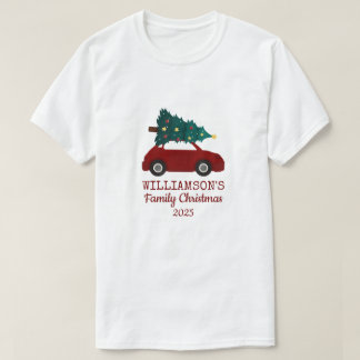 Family Christmas Vintage Car Personalized T-Shirt