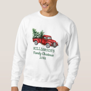 Family Christmas Vintage Red Truck Sweatshirt