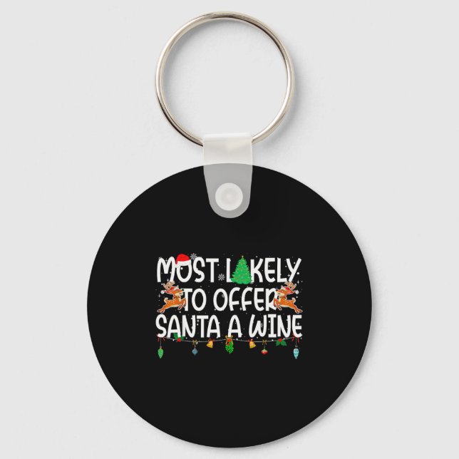 Family Christmas Xmas Most Likely To Offer Santa A Key Ring (Front)
