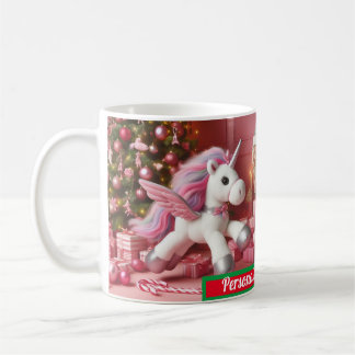 Family chritmas unicorn pink coffee mug