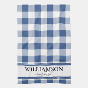 Family Classic Blue Plaid Tea Towel
