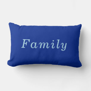 "Family" Cobalt & Blue comfy cosy Lumbar Cushion