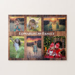Family collage 6 photos and family name jigsaw puzzle<br><div class="desc">Family name,  custom photo collage jigsaw puzzle
You can personalise it and add your most beautiful photos,  family name and text. Great fun !</div>