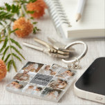 Family Collage Photo & Personalised Grey Gift Key Ring<br><div class="desc">Create a beautiful and personalised family collage with eight photos, accompanied by a personalised family name in grey. This unique and thoughtful gift is perfect for commemorating special moments and celebrating the love and bond within a family. The collage features eight carefully selected photos that you can provide, showcasing cherished...</div>