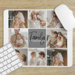 Family Collage Photo & Personalised Grey Gift Mouse Mat<br><div class="desc">Create a beautiful and personalised family collage with eight photos, accompanied by a personalised family name in grey. This unique and thoughtful gift is perfect for commemorating special moments and celebrating the love and bond within a family. The collage features eight carefully selected photos that you can provide, showcasing cherished...</div>