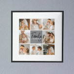 Family Collage Photo & Personalized Grey Gift Poster<br><div class="desc">Create a beautiful and personalized family collage with eight photos, accompanied by a personalized family name in grey. This unique and thoughtful gift is perfect for commemorating special moments and celebrating the love and bond within a family. The collage features eight carefully selected photos that you can provide, showcasing cherished...</div>