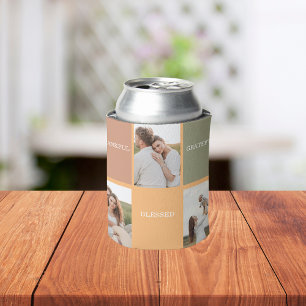 Family Collage Photo Thankful Blessed Grateful Can Cooler