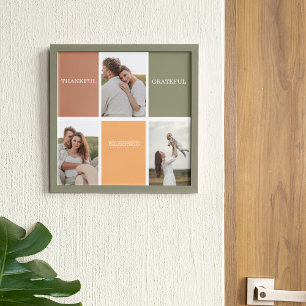 Family Collage Photo Thankful Blessed Grateful Poster
