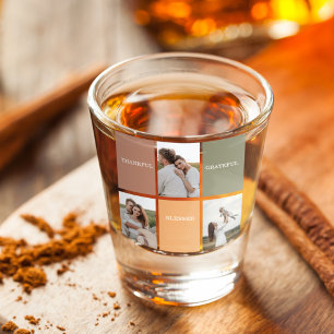 Family Collage Photo Thankful Blessed Grateful Shot Glass