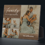 Family Collage Rustic Modern Photo Desktop Plaque<br><div class="desc">Simply personalise with your text and photo(s) and create a one-of-a-kind gift for yourself or someone you love! Background colour can be changed to any colour of your choice!</div>