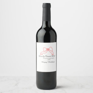 Family comes first red bow family name holidays wine label