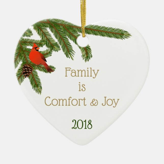 Family Comfort & Joy Ceramic Tree Decoration (Front)
