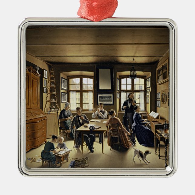 Family Concert in Basel (by Sebastian Gutzwiller) Metal Tree Decoration (Front)