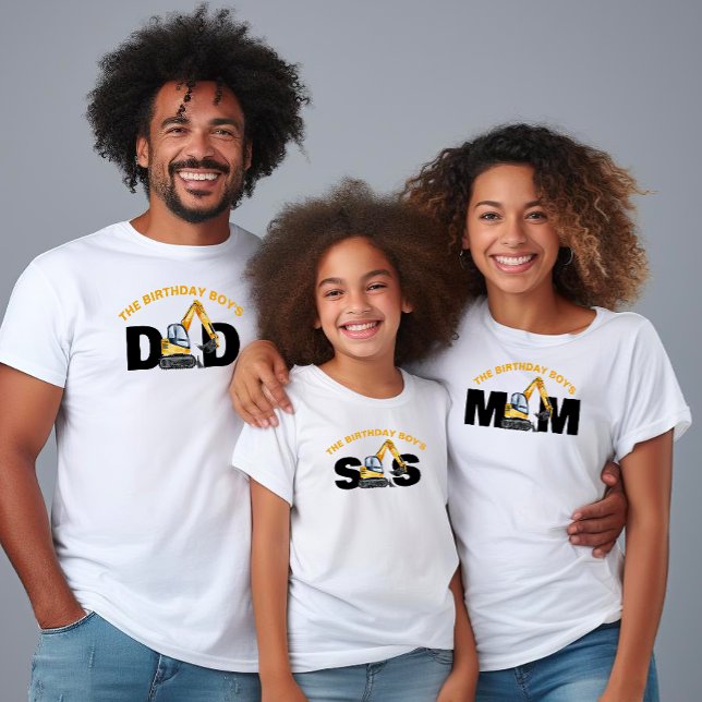 Family Construction Birthday Mum Dad Sister T-Shirt (Creator Uploaded)
