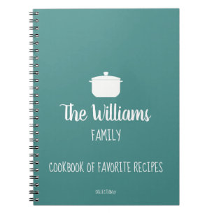 family cookbook of favourite recipes blue notebook