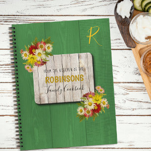 Family cookbook rustic kitchen recipes organiser notebook