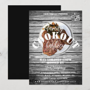 Family Cookout Barbecue Steak Event Party Flyer Invitation