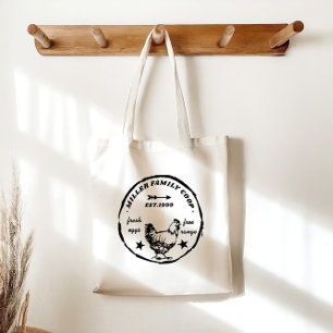Family Coop Happy Hen Monogram Tote Bag