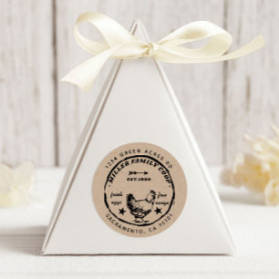Family Coop Hen Fresh Eggs Return Address Classic Round Sticker