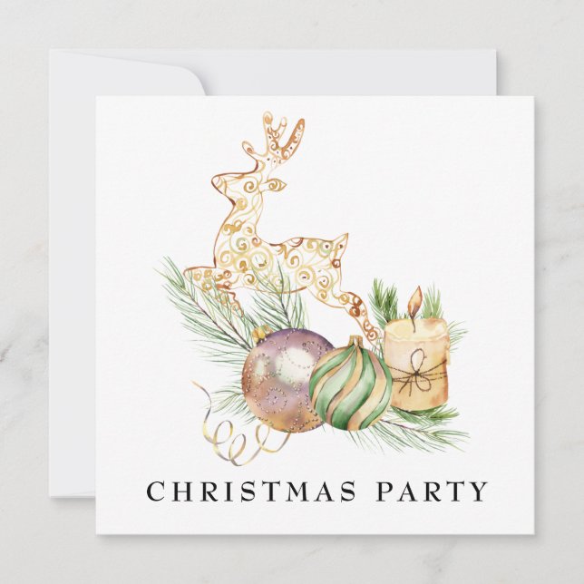 *~* Family Corporate AP20 Reindeer Christmas Party Invitation (Front)