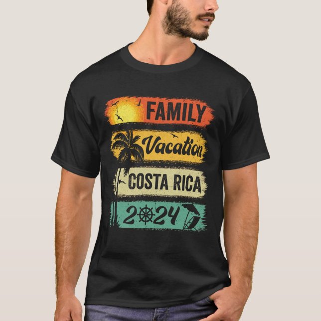 Family Costa Rica Vacation 2024 Funny Matching Gro T-Shirt (Front)