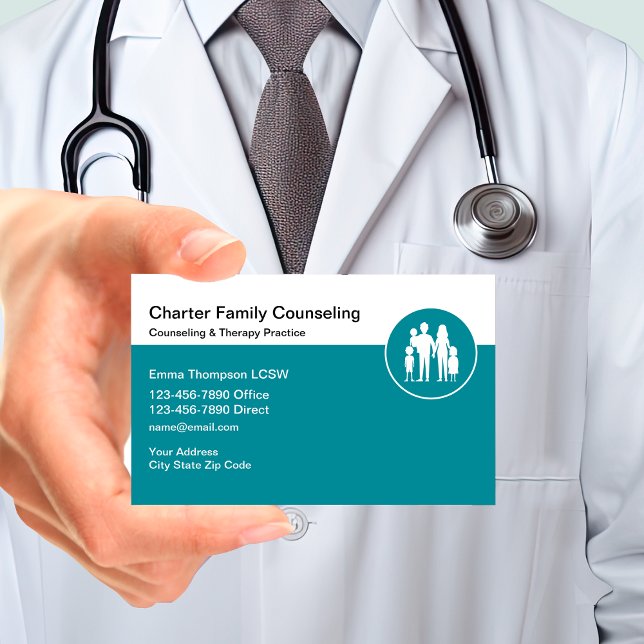 Family Counseling & Therapy Psychotherapist Business Card (Family doctor business cards by Custom Business Templates)